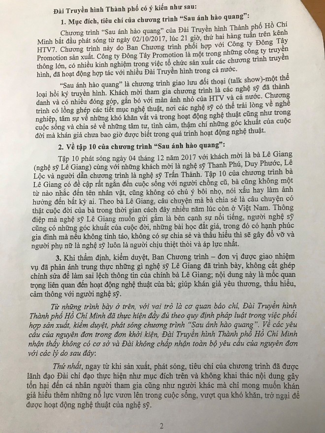 Bị danh hài Duy Phương khởi kiện, Đài truyền hình TP Hồ Chí Minh từ chối xin lỗi và bồi thường