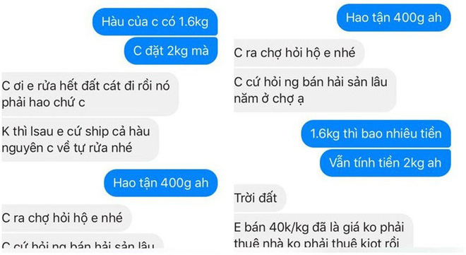 Lên chợ online tố cáo người bán đưa 2 kg hàu, sau khi rửa sạch còn 1,6 kg, chị nội trợ tưởng được bênh ai ngờ ăn mắng Lên chợ online tố cáo người bán đưa 2 kg hàu, sau khi rửa sạch còn 1,6 kg, chị nội trợ tưởng được bênh ai ngờ ăn mắng
