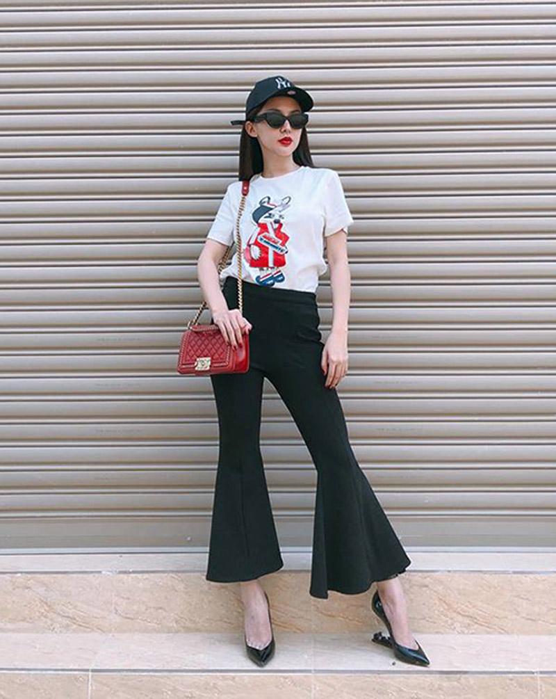 Đúng là đẳng cấp Hồ Ngọc Hà, Thanh Hằng, mặc quần vải đen cũng sang chảnh hết nấc!