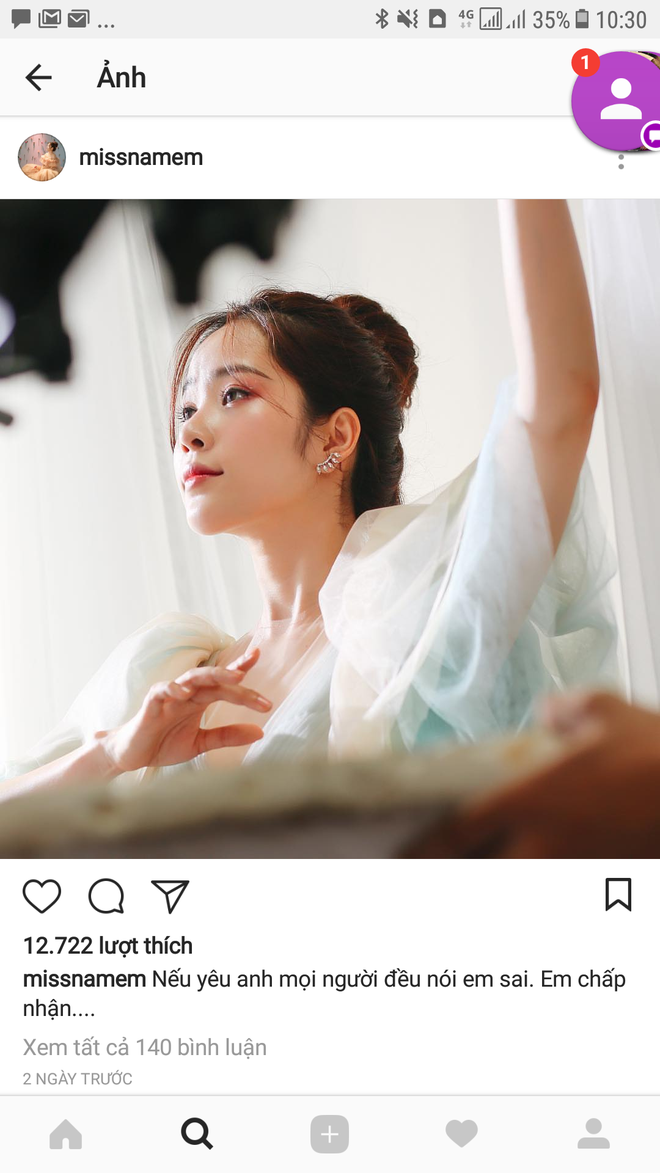 Nam Em phản ứng yếu ớt giữa tâm bão chỉ trích vì tố tình Trường Giang Nam Em phản ứng yếu ớt giữa tâm bão chỉ trích vì tố tình Trường Giang
