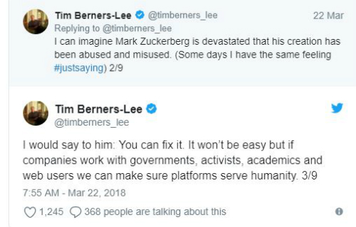 Cha đẻ World Wide Web an ủi Mark Zuckerberg