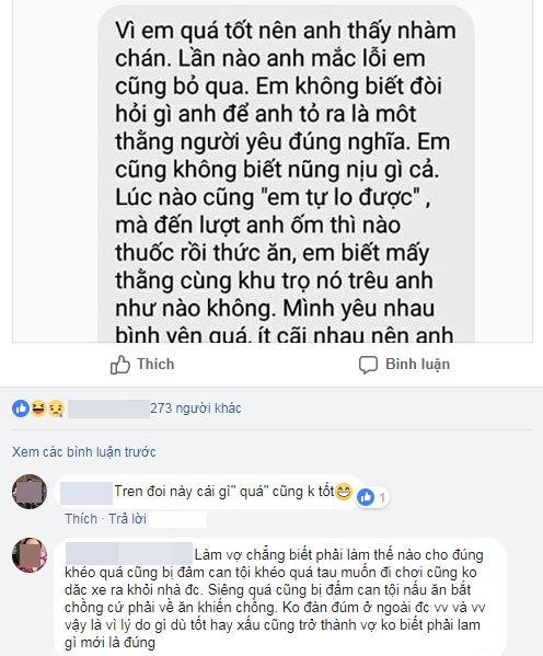 Bị chia tay vì em quá tốt nên anh thấy chán, cô gái trẻ lên mạng tìm kiếm sự an ủi nhưng kết cục lại gây tranh cãi