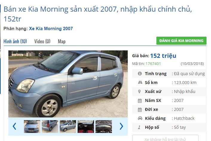 Bất ngờ loạt ô tô rao bán với giá chỉ từ 120 triệu