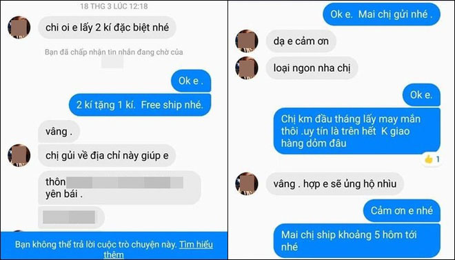 Khách đặt mua 2 kg ngũ cốc được tặng thêm 1 kg, đến khi trả lại nhất quyết chỉ trả 2, còn lên mạng tố cáo chủ shop gian dối