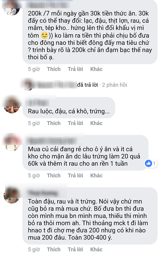 Nàng dâu than bố chồng đưa 200 nghìn để cả nhà 4 người ăn 1 tuần, bữa nào cũng phải có thịt, chị em gợi ý thực đơn hấp dẫn