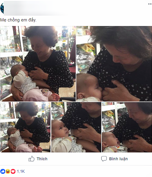 Bà nội cho cháu bú ti, mẹ chụp ảnh đem lên khoe khiến hội chị em tranh cãi nảy lửa