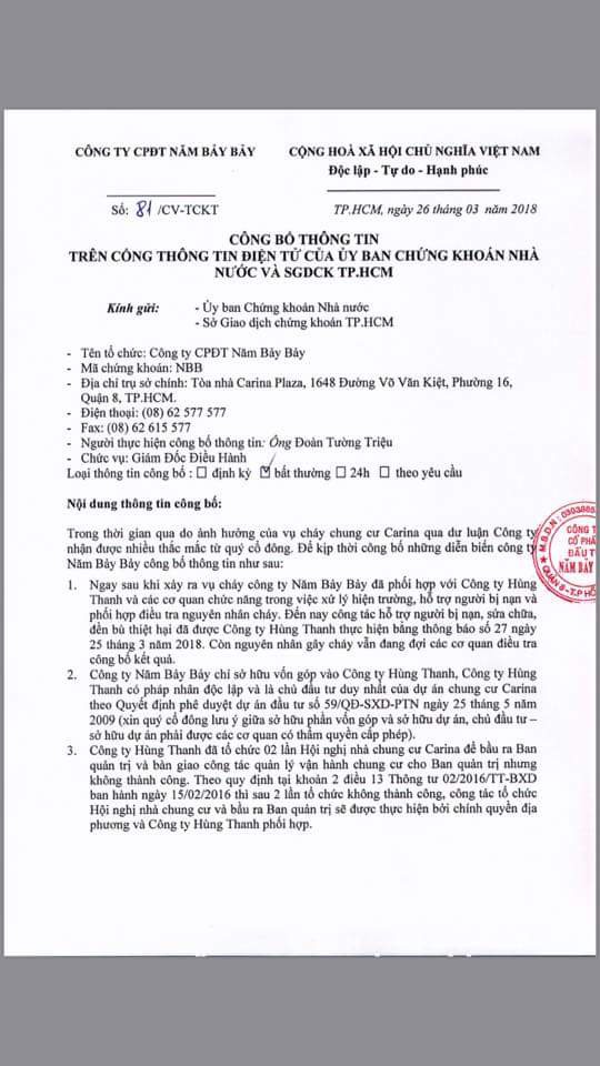 Lộ bằng chứng NBB là chủ đầu tư thực sự dự án chung cư Carina Lộ bằng chứng NBB là chủ đầu tư thực sự dự án chung cư Carina