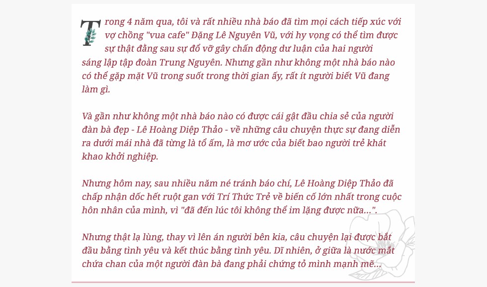 Bà Lê Hoàng Diệp Thảo: 49 ngày nhịn ăn đã cướp mất Đặng Lê Nguyên Vũ tuyệt vời của tôi Bà Lê Hoàng Diệp Thảo: 49 ngày nhịn ăn đã cướp mất Đặng Lê Nguyên Vũ tuyệt vời của tôi