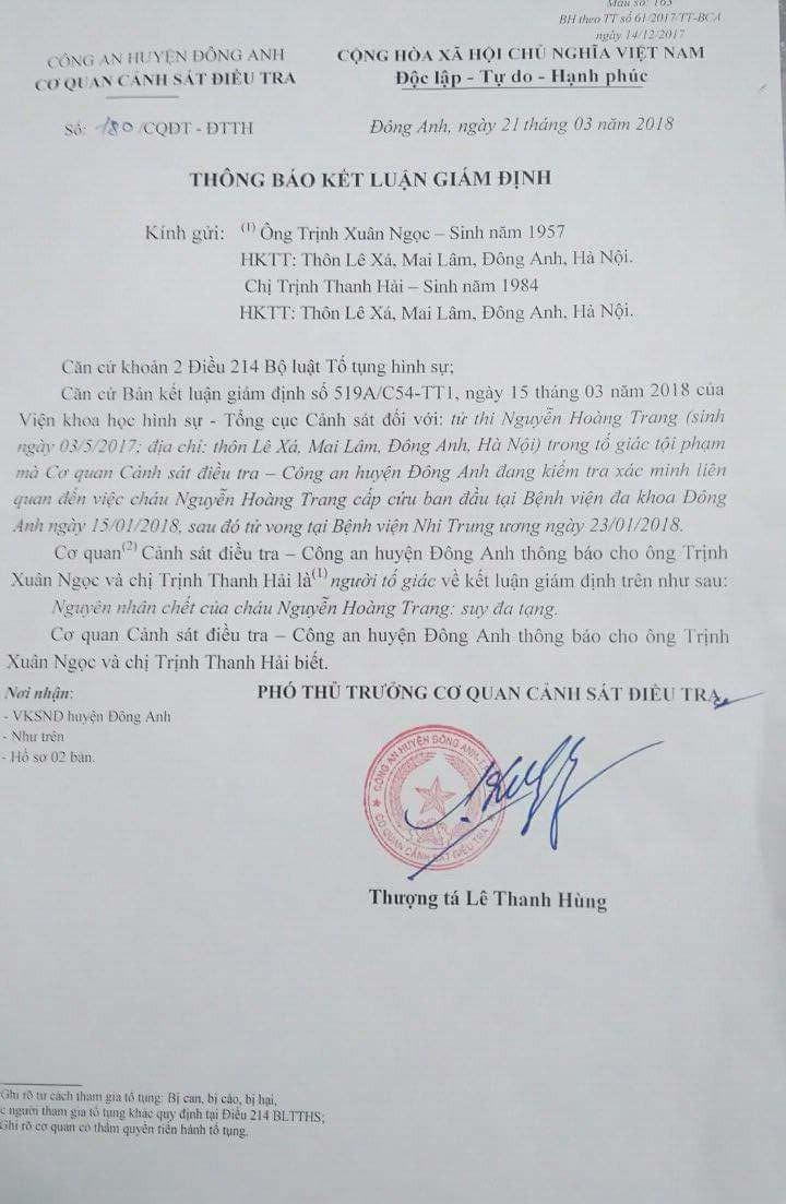 Vụ bé 8 tháng tuổi tử vong do tiêm nhầm thuốc: Người mẹ phẫn nộ với kết luận cuối cùng