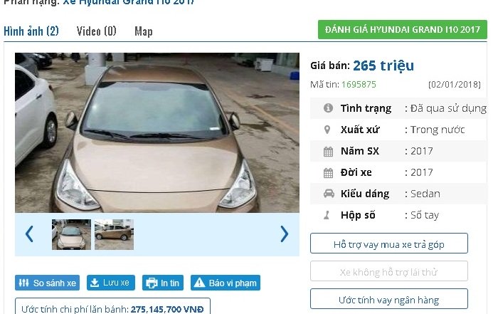 Ô tô đời 2017 rao bán giá tầm 300 triệu: Giật mình giá rẻ