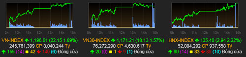 VN-Index lập kỷ lục mới khi tăng hơn 22 điểm