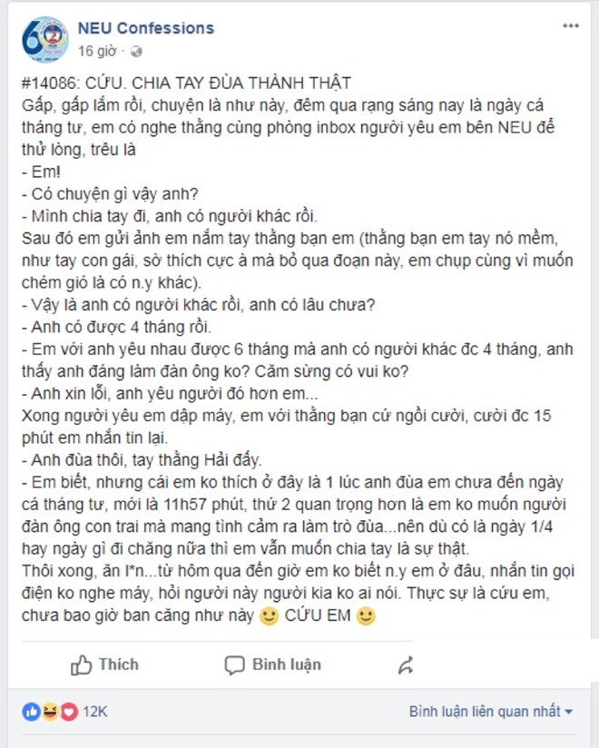 Bị bạn gái bỏ ngay lập tức vì giả vờ có con với người khác