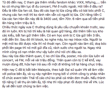 Nghi vấn người Việt bị bắt giữ tại Malaysia vì lừa đảo tiền vé của hàng loạt fan Hàn