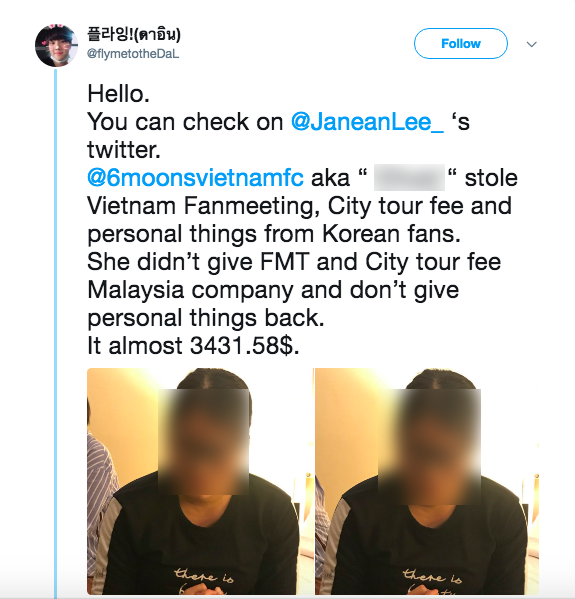 Nghi vấn người Việt bị bắt giữ tại Malaysia vì lừa đảo tiền vé của hàng loạt fan Hàn Nghi vấn người Việt bị bắt giữ tại Malaysia vì lừa đảo tiền vé của hàng loạt fan Hàn