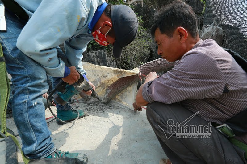 Khoan cắt bê-tông tháo dỡ Vạn lý trường thành ở Tràng An