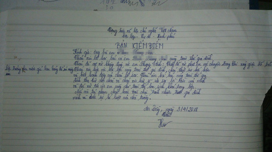 Cô giáo phạt học sinh uống nước giẻ lau bảng là con Phó phòng Giáo dục huyện