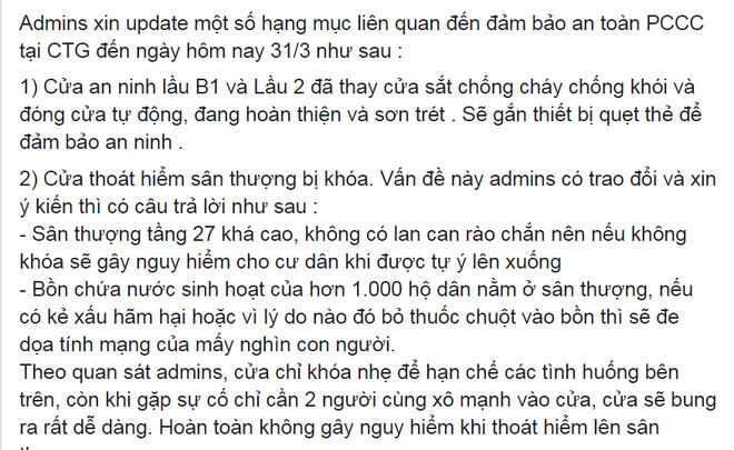 Gần 2 tuần sau vụ cháy Carina: Dân chung cư, bình tĩnh sống! Gần 2 tuần sau vụ cháy Carina: Dân chung cư, bình tĩnh sống!