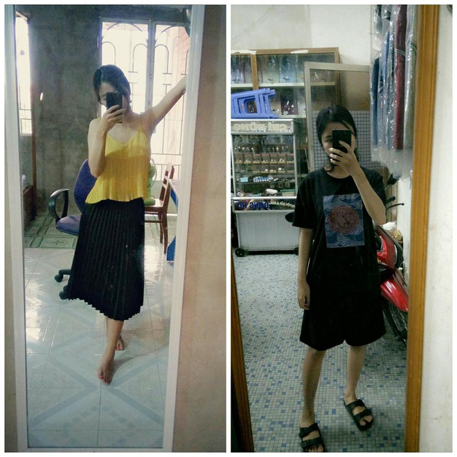 Khoảng cách xa nhất trên thế giới chính là con gái lúc ở nhà và khi ra đường!