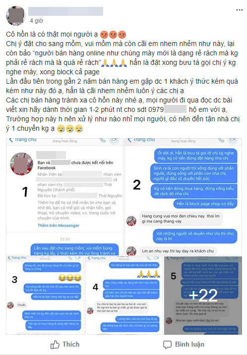 Đã đặt hàng cho vui mồm, khách không nhận sai còn mắng cả hội bán hàng online là giẻ rách