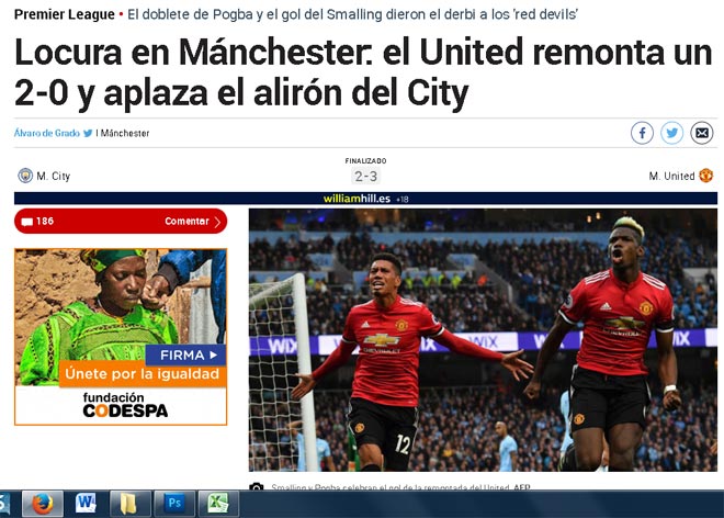 MU đá bay Man City, Pogba quá hay: Báo chí thế giới bái phục Quỷ điên