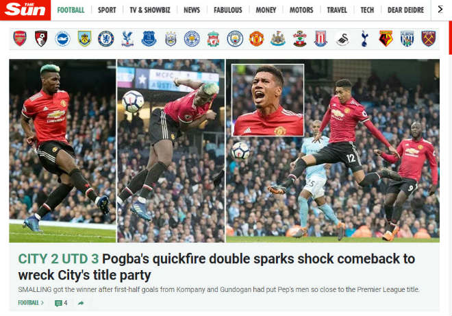 MU đá bay Man City, Pogba quá hay: Báo chí thế giới bái phục Quỷ điên