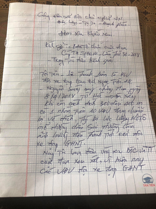 Các cua rơ An Giang khiếu nại mô tô dẫn sai đường