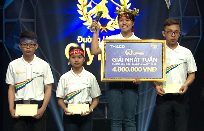 Nữ sinh hát Em gái mưa thắng tuyệt đối tại cuộc thi tuần Olympia