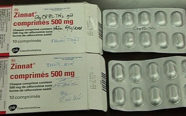 Phát hiện thuốc kháng sinh Zinnat giả tại Hà Nội