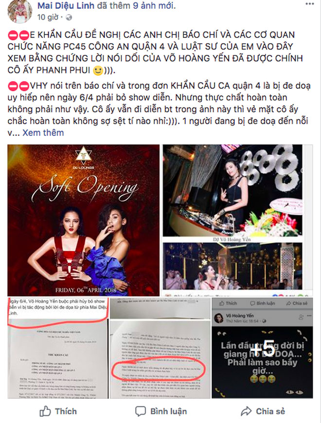 Người đẹp bị tố thuê giang hồ đe dọa tung bằng chứng ngược, khẳng định Võ Hoàng Yến đang nói dối