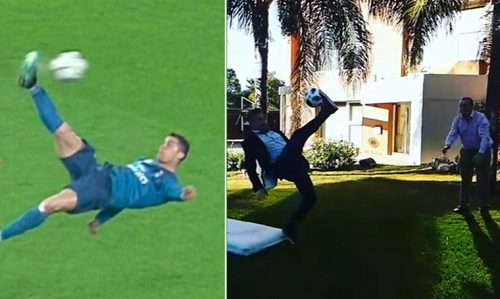 Phóng viên gãy chân, nhập viện vì bắt chước Ronaldo