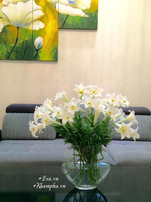 Tháng tư, cắm loa kèn tinh khôi - ngắm nữ hoàng tuyệt đẹp trên bình hoa của mẹ Hà Thành