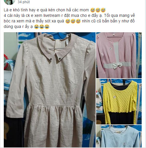 Chồng có tâm xem livestream 4 tiếng đồng hồ để chọn quần áo tặng vợ, nhận được váy si-đa vừa cũ vừa xấu xí