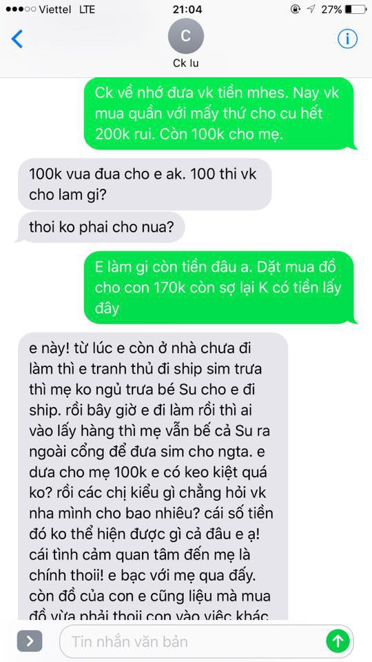 Chị em tranh cãi chuyện suốt 6 tháng nuôi con chồng không giúp đồng nào, vợ biếu mẹ chồng 100 nghìn đi chơi thì bị mắng keo kiệt Chị em tranh cãi chuyện suốt 6 tháng nuôi con chồng không giúp đồng nào, vợ biếu mẹ chồng 100 nghìn đi chơi thì bị mắng keo kiệt