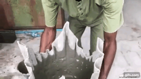 Anh chàng nhúng chiếc khăn cũ vào hỗn hợp xi măng lỏng rồi phơi khô, nhìn thấy ghê nhưng thành quả thu được khiến ai cũng muốn bắt chước