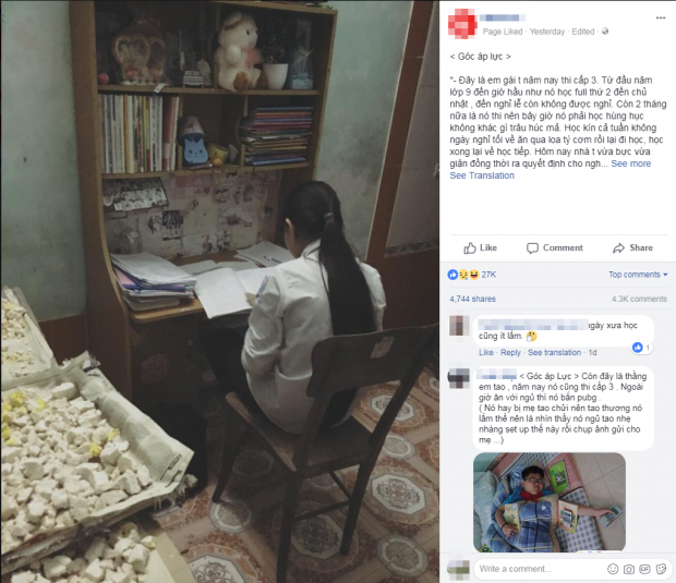 Bức ảnh chụp 3 cậu học sinh tranh thủ học vội đầy căng thẳng trên đường đến trường khiến ai cũng phải suy nghĩ