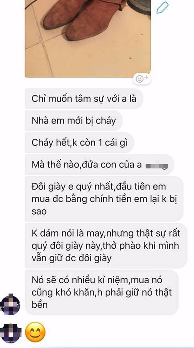 Dù phòng trọ bị cháy trụi do hỏa hoạn, nam sinh vẫn vui mừng vì đôi giày quý còn nguyên không sứt mẻ Dù phòng trọ bị cháy trụi do hỏa hoạn, nam sinh vẫn vui mừng vì đôi giày quý còn nguyên không sứt mẻ