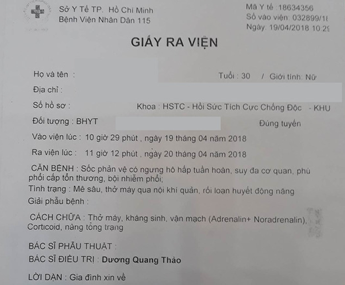 Nữ bệnh nhân chết bất thường sau khi chích thuốc chữa dị ứng