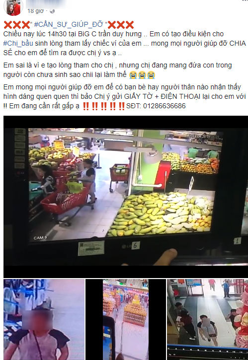 Bà bầu ngang nhiên nẫng ví của khách tại siêu thị BigC khiến dân mạng bức xúc