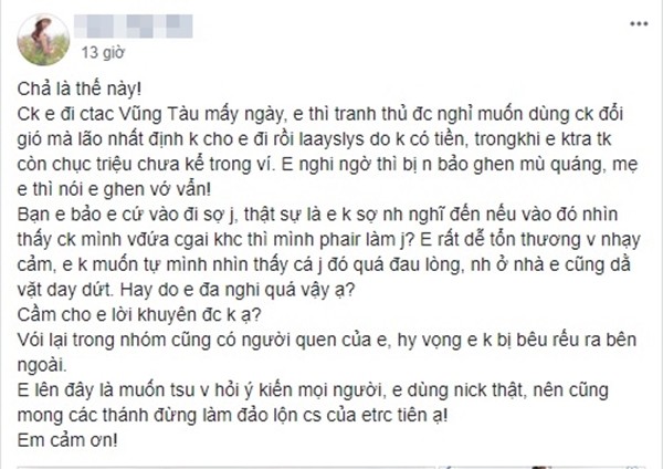 Nổi cơn ghen tanh bành khi chồng đi công tác, nguyên do cô vợ trẻ đưa ra khiến ai cũng phải bật cười