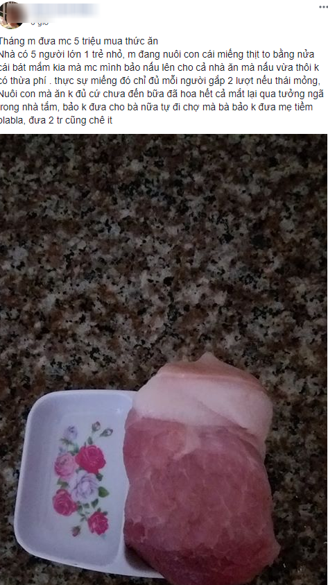 Chương trình thử thách chi tiêu: Mỗi tháng con dâu nộp đủ 5 triệu, đến bữa mẹ chồng phát cho miếng thịt bé như mắt muỗi bắt nấu cho 6 người