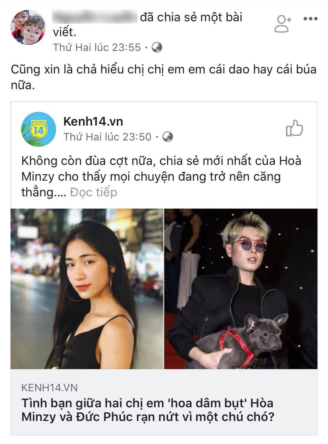 Chị em dâm bụt đã làm hòa nhưng trưởng FC của Đức Phúc vẫn liên tục công kích Hòa Minzy?