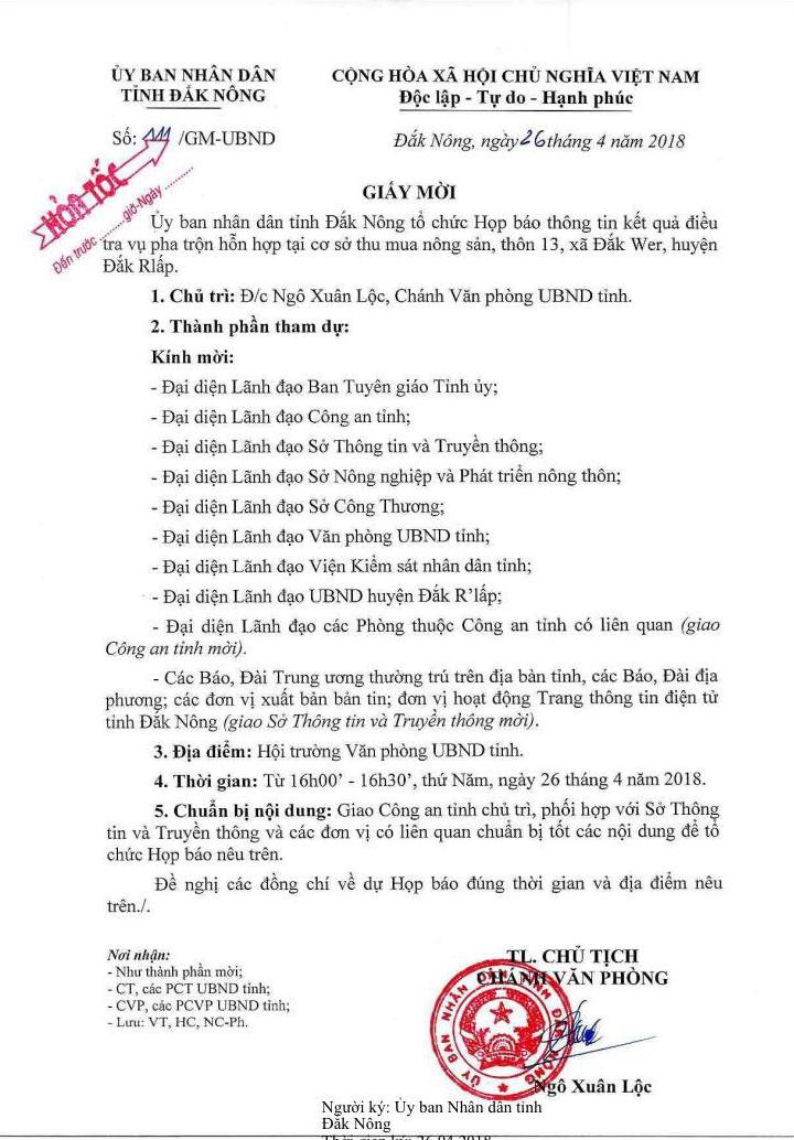 Chiều nay công bố thông tin về vụ phế phẩm cà phê được nhuộm bằng dung dịch pin Con Ó