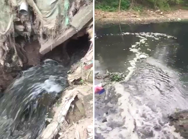 Chủ tịch Hà Nội yêu cầu kiểm tra chất thải bẩn đổ ra sông Nhuệ