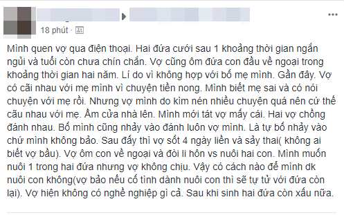Dân tình bất mãn tột độ với anh chồng đánh vợ, giành quyền nuôi con không được còn chê vợ xấu sau 2 lần sinh nở