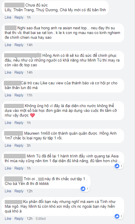 Cư dân mạng phản ứng trước nghi vấn Hồng Anh tham gia Next Top châu Á 2018 Cư dân mạng phản ứng trước nghi vấn Hồng Anh tham gia Next Top châu Á 2018