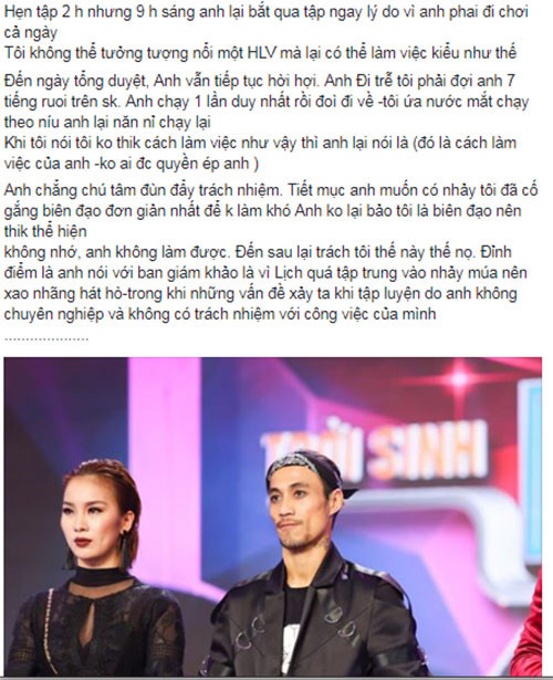 Tố HLV vô trách nhiệm, thí sinh đội Phạm Anh Khoa bị antifan đe dọa