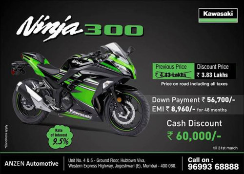 Mãnh tướng Ninja 400, Ninja 300 của Kawasaki đồng loạt giảm giá