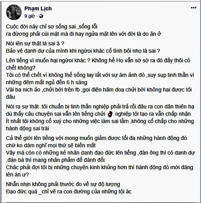 Phạm Lịch bị đe doạ liên tục sau khi tố Phạm Anh Khoa gạ tình