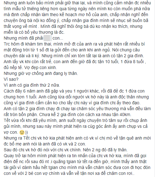 Dân mạng ngã ngửa với anh chồng siêu lừa: Đã 2 vợ, 3 con nhưng vẫn còn thời gian chăm bạn gái đang mang bầu Dân mạng ngã ngửa với anh chồng siêu lừa: Đã 2 vợ, 3 con nhưng vẫn còn thời gian chăm bạn gái đang mang bầu