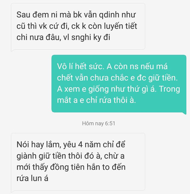 Cô gái dứt khoát chia tay vì chồng sắp cưới tuyên bố không tin tưởng vợ, sẽ đưa hết tiền bạc cho mẹ đẻ sau khi kết hôn